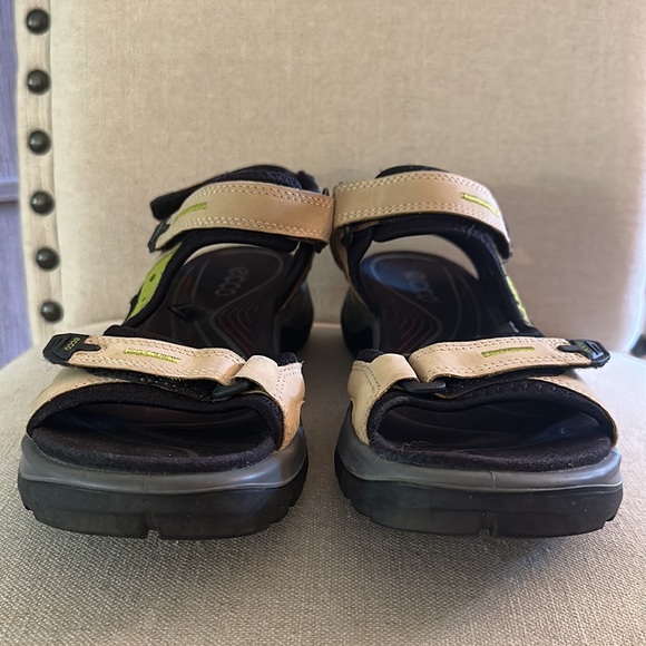 ECCO Women’s Adjustable Sport Leather Sandals Tan Black Size 10-10.5 (41) - Picture 7 of 10